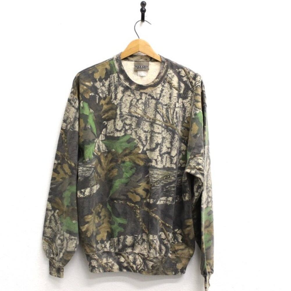 Vintage Bigwoods Trebark Camouflage Camo Sweatshirt Large